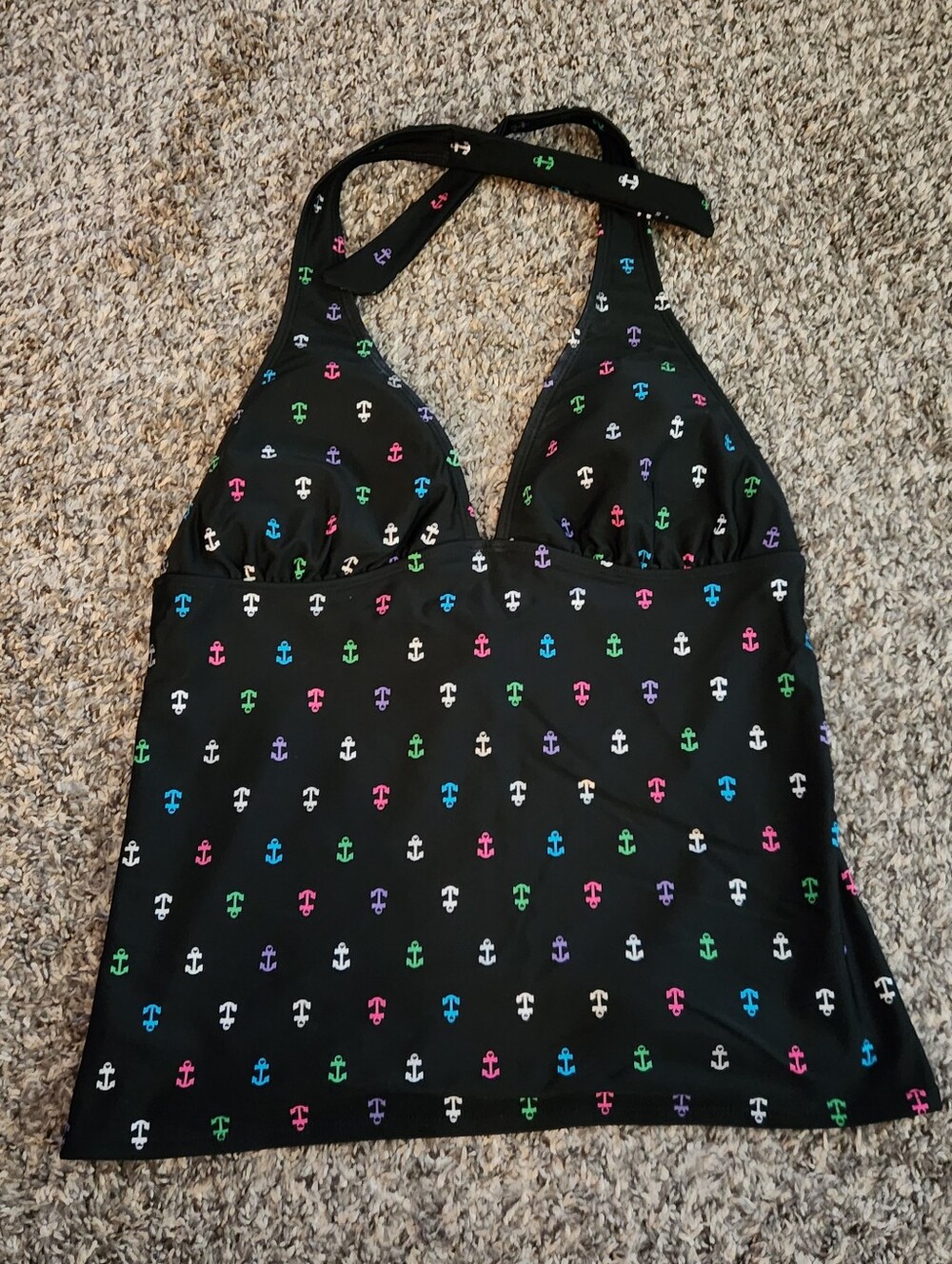Old Navy Bikini Tankini Top Anchors Navy Blue Medium